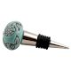 Brown Marigold Etched Ceramic Wine Stopper